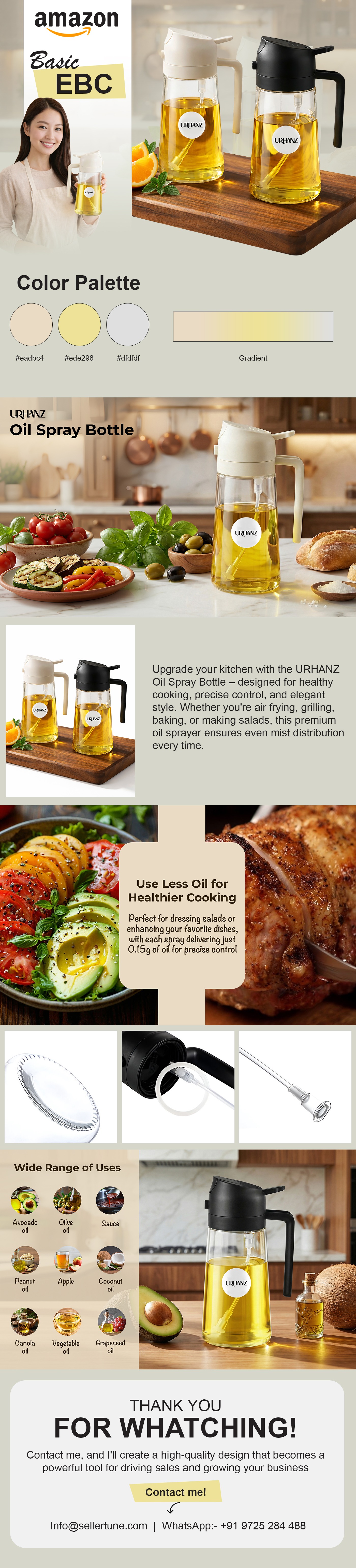 Premium Oil Spray Bottle EBC Design